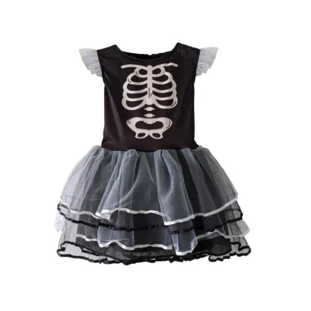 Disfraz Halloween Esqueleto Negro Niña Original Newtoys