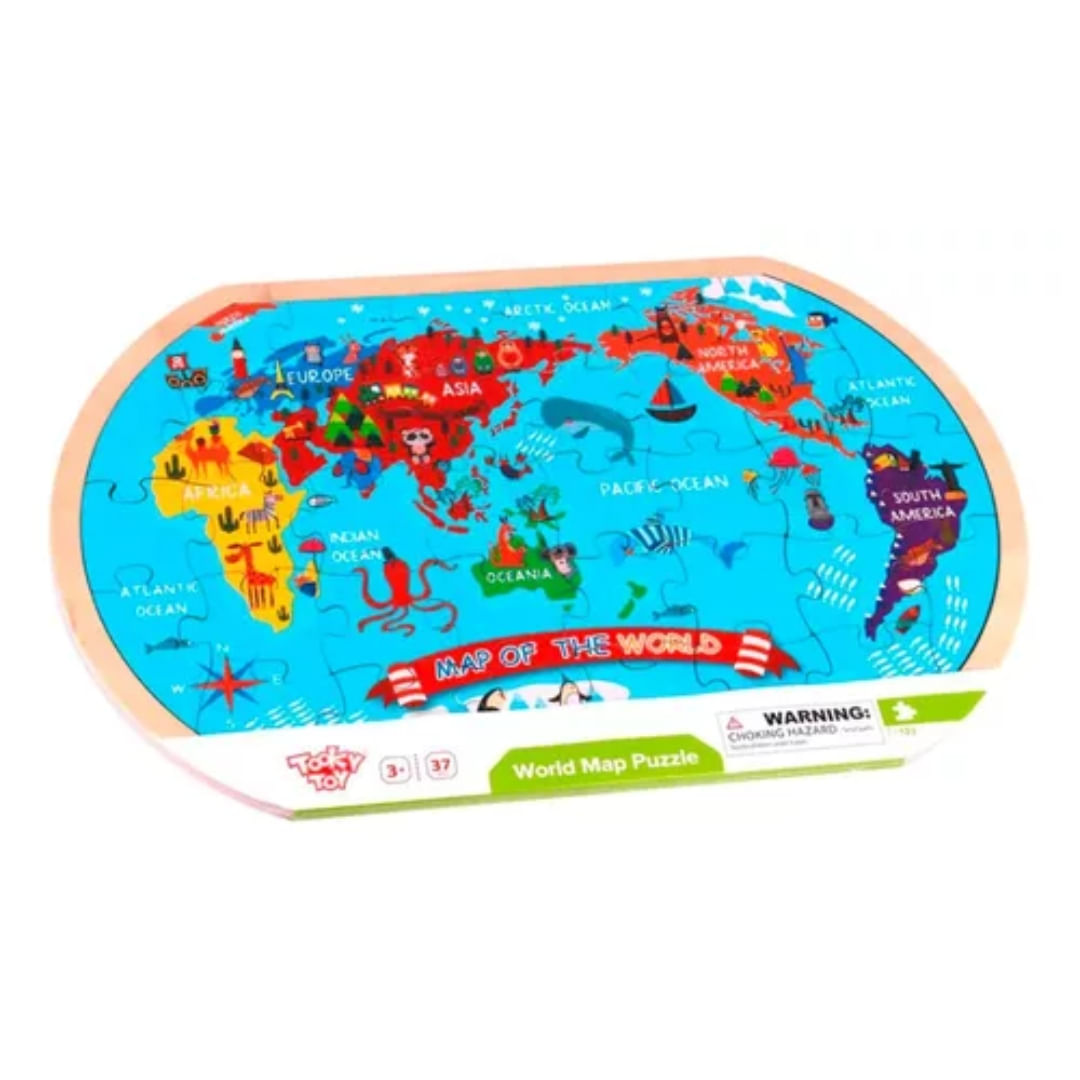 Rompecabezas De Madera Mapa Del Mundo 36 Piezas Ty123 Mazel Toys