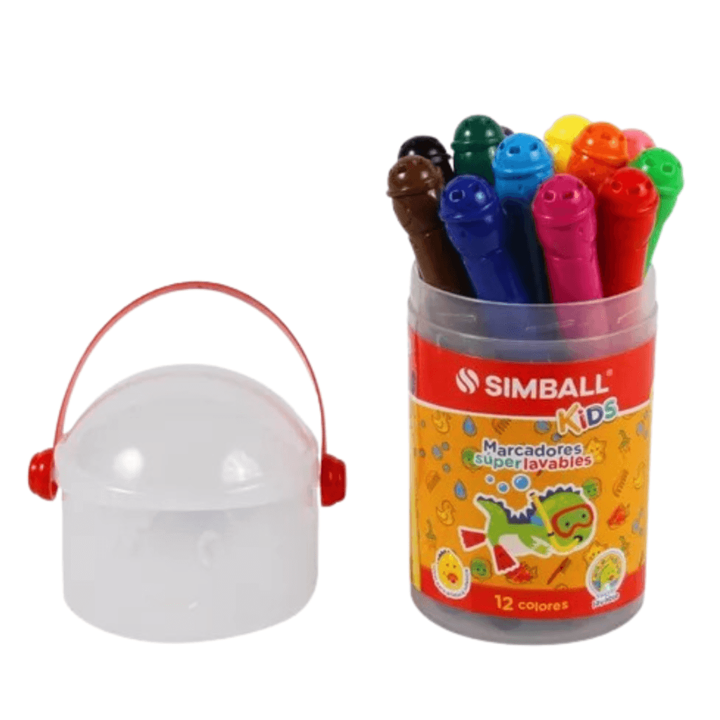 Marcadores Super Lavables Simball Kids Tubo X12 29912