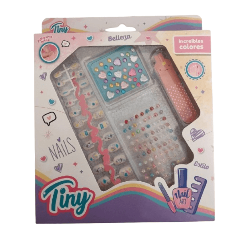 Set Uñas Tiny Kit Naills Art Con Brillos Y Accesorios 53831